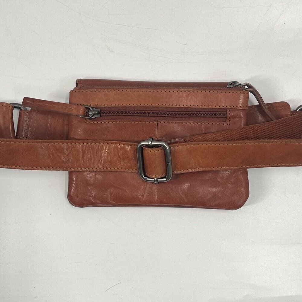 Spikes & Sparrow Brown Leather Belt Bag | Genuine Leather | Adjustable Waist Bag - Picture 10 of 16